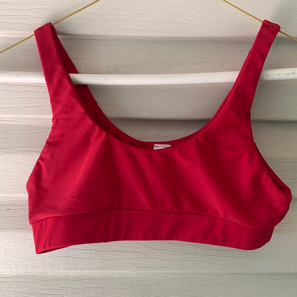 Plain red sports bra top